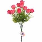 Искусственные цветы «Розовый букет» 42см 10 цветков темно-розовые