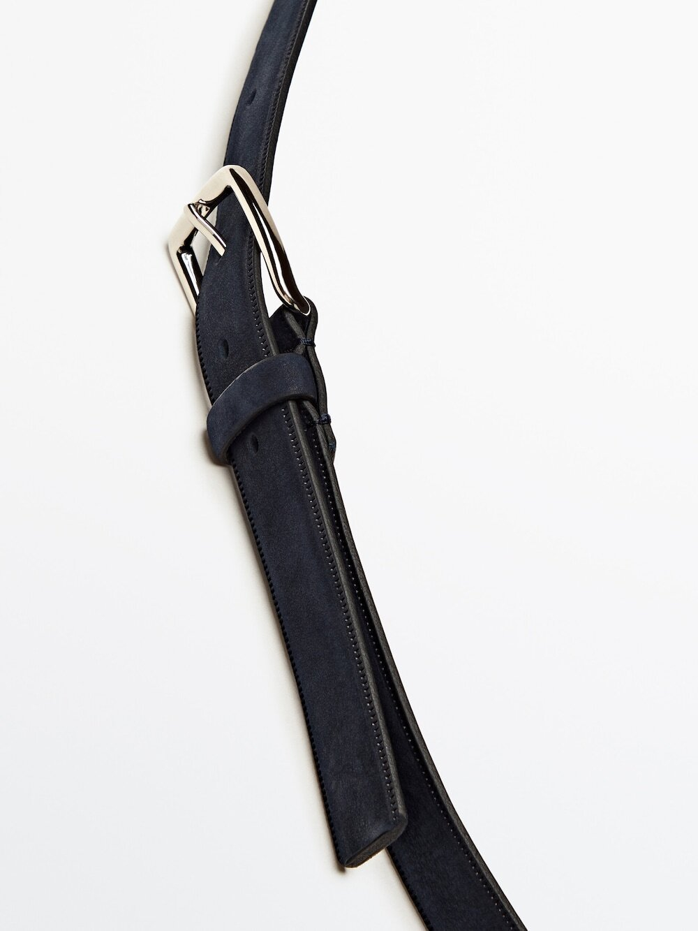 Massimo Dutti Ремень из нубука, темно-стний