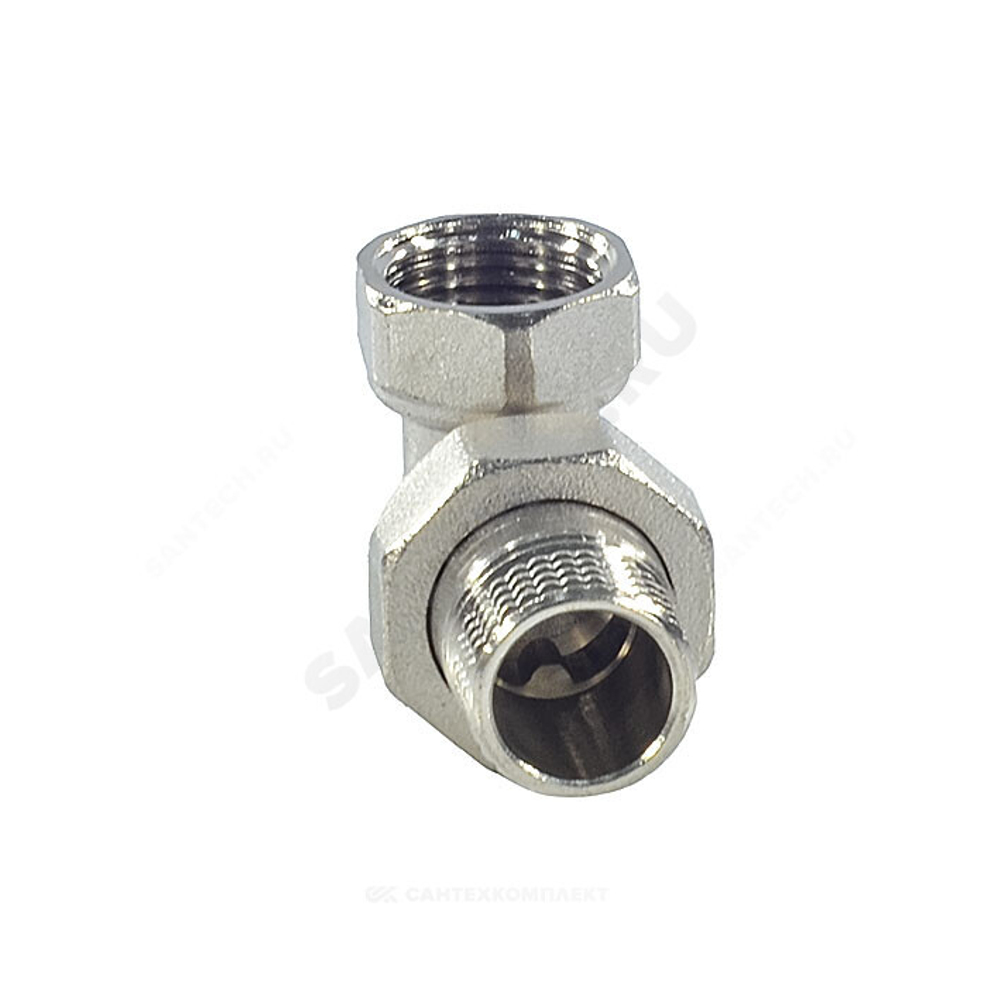 Соединитель латунь никель американка Ду 20 (3/4") угловой ВР/НР SantechSystems