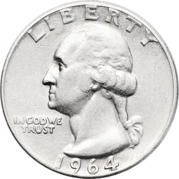 25 центов (квотер) 1964 США