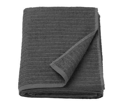 VAGSJON ВОГШЕН Полотенце банное, темно-серое,100x150 см