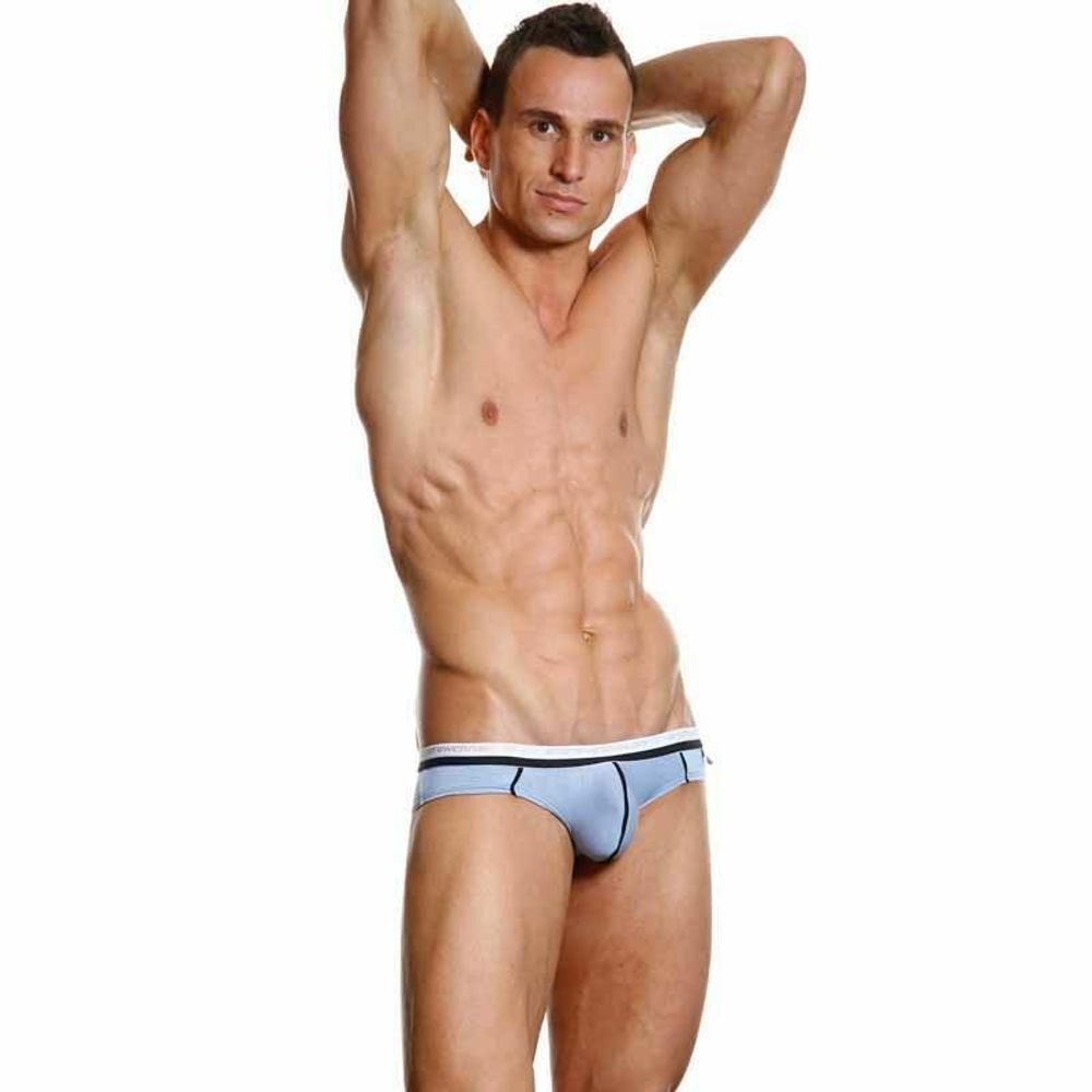 Мужские трусы брифы светло-голубые Andrew Christian V Slim Light Blue