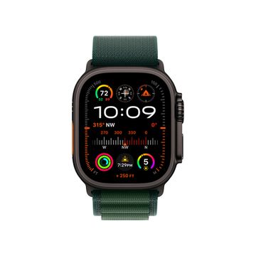 Apple Watch Ultra 2 GPS + Cellular, 49 мм, корпус из черного титана, ремешок Alpine зеленого цвета, размер M