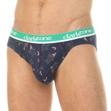 Трусы мужские слипы темно-синие с принтом DARKZONE DZN 6323