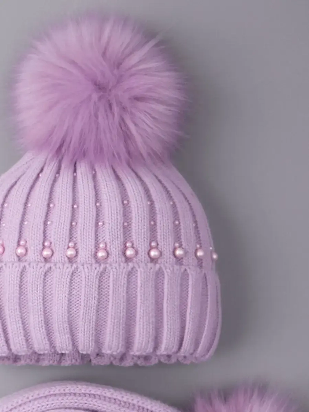 Шапка для девочки зимняя вязаная и шарф