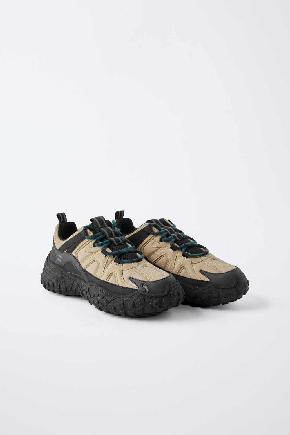 ZARA МНОГОКОМПОНЕНТНЫЕ СПОРТИВНЫЕ КРОССОВКИ, ПЕСОЧНО-КОРИЧНЕВЫЙ