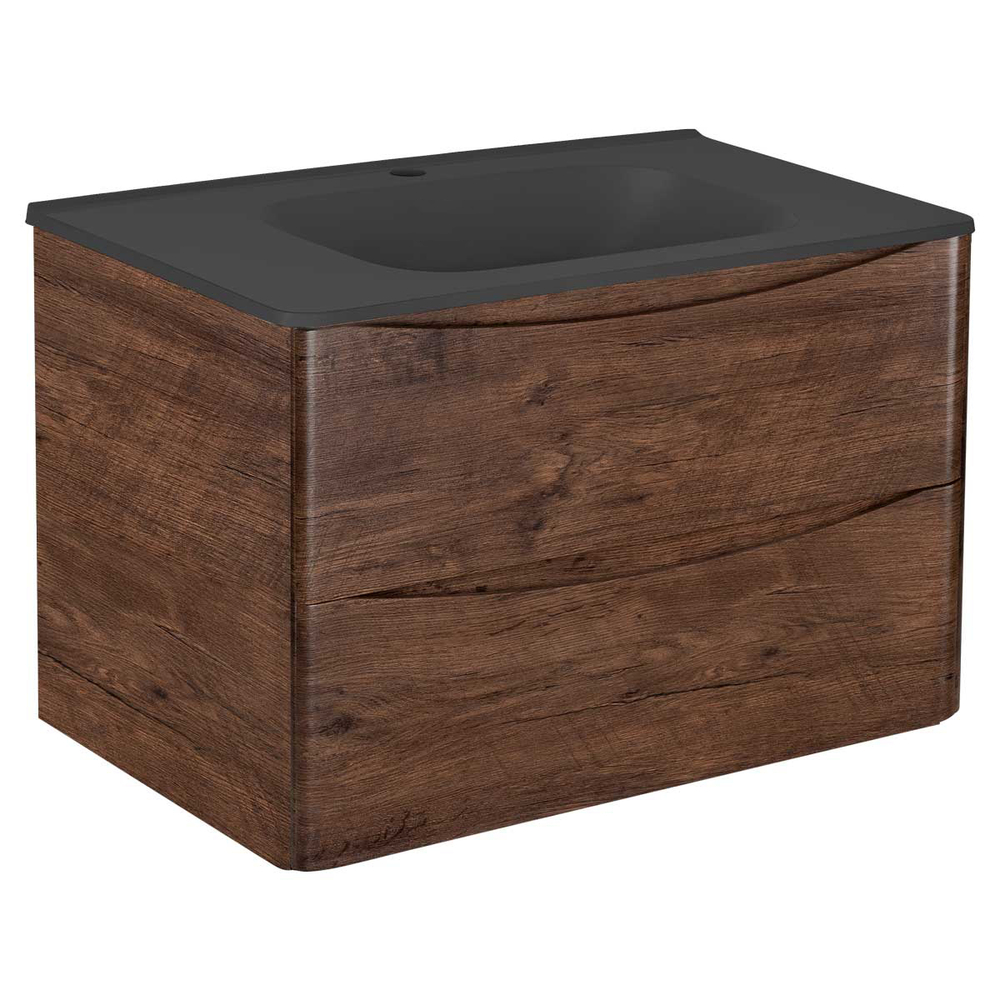 Тумба под раковину Vincea Paola 800 подвесная, 2 выкатных ящика soft close, R.Wood