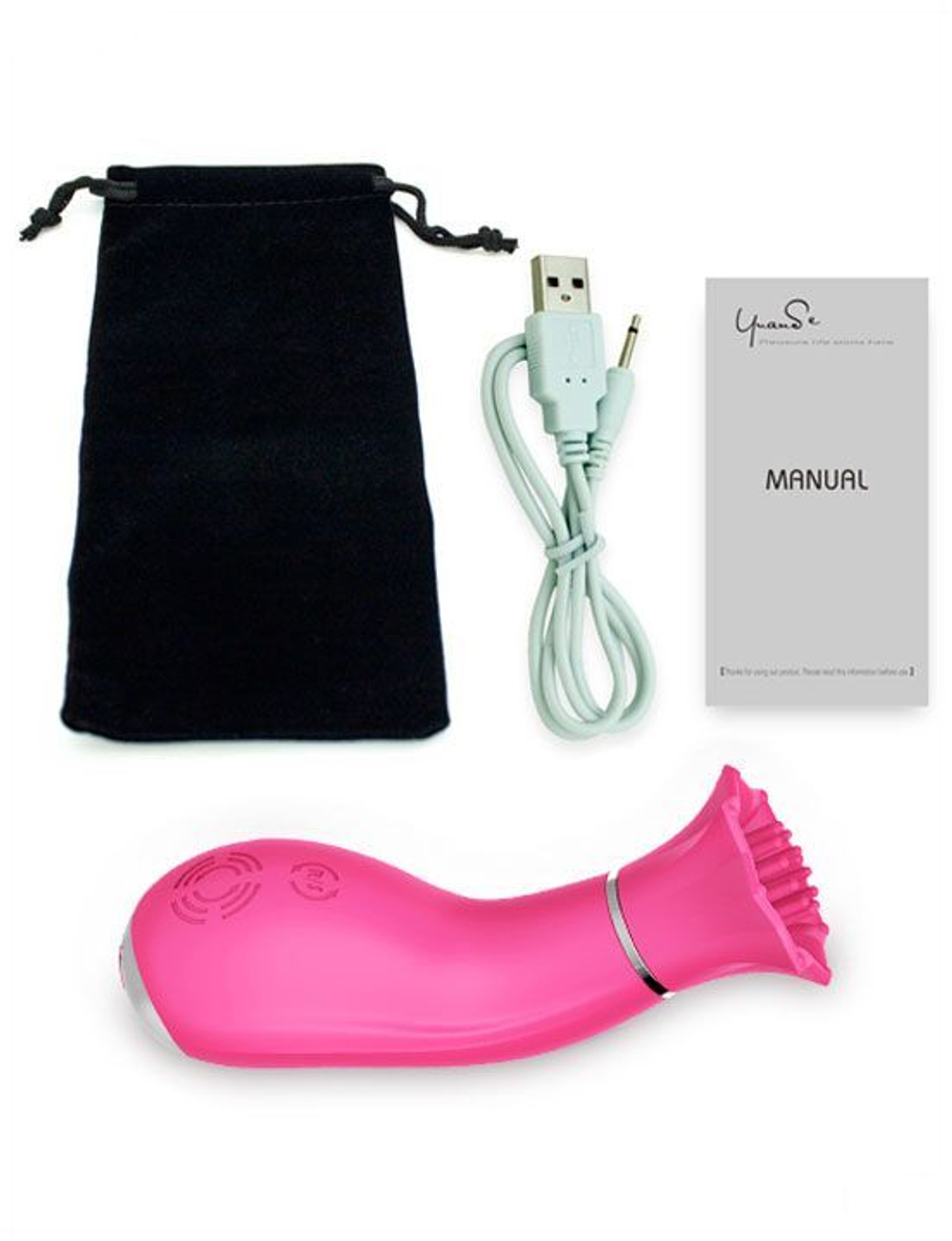 Розовый клиторальный вибратор Betty с вращением (Цвет: розовый)