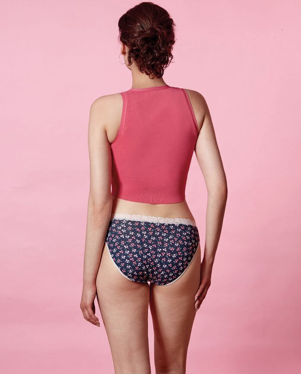 Набор из 2 трусиков-слипов Coquettes Haru - бежевых и синих в цветочек (Размер: XL) (Цвет: разноцветный)