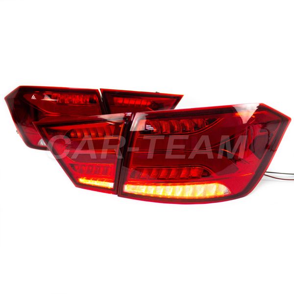 Задние фонари Лада Веста светодиодные в стиле Mercedes AMG, красные