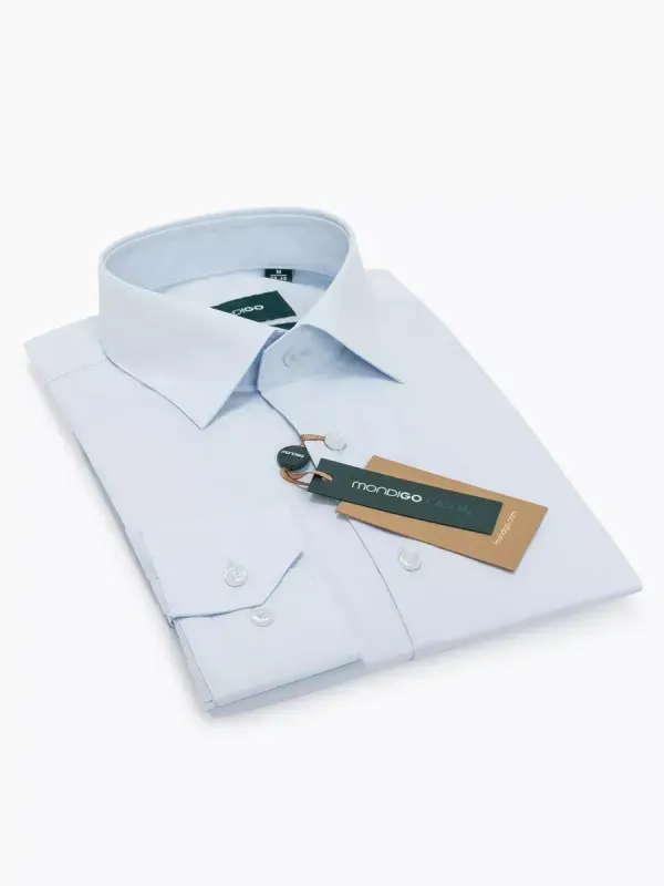 Рубашка приталенная с вытачками на спине SUPER SLIM FIT, светло-голубая