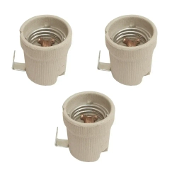 Патрон DORI керамический с держателем, для лампы E27 (3шт)