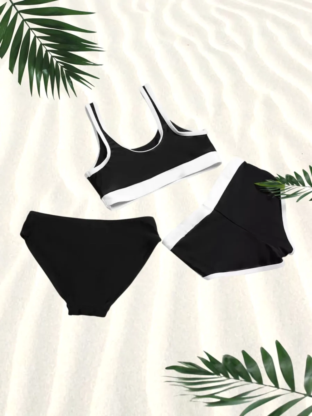 купальник раздельный 3 в 1 спортивный с шортами и топ