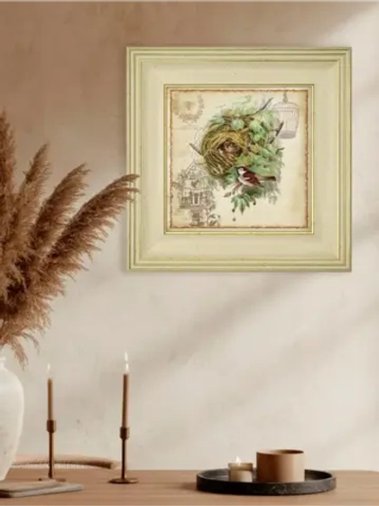 Картина интерьерная на холсте в раме "Птички" 30*30 см