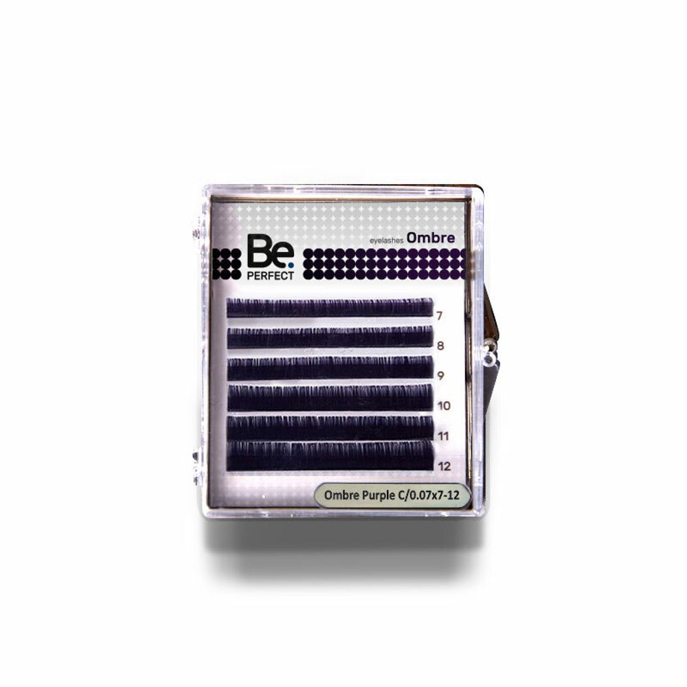 Ресницы цветные BePerfect Ombre Purple MIX 6 линий