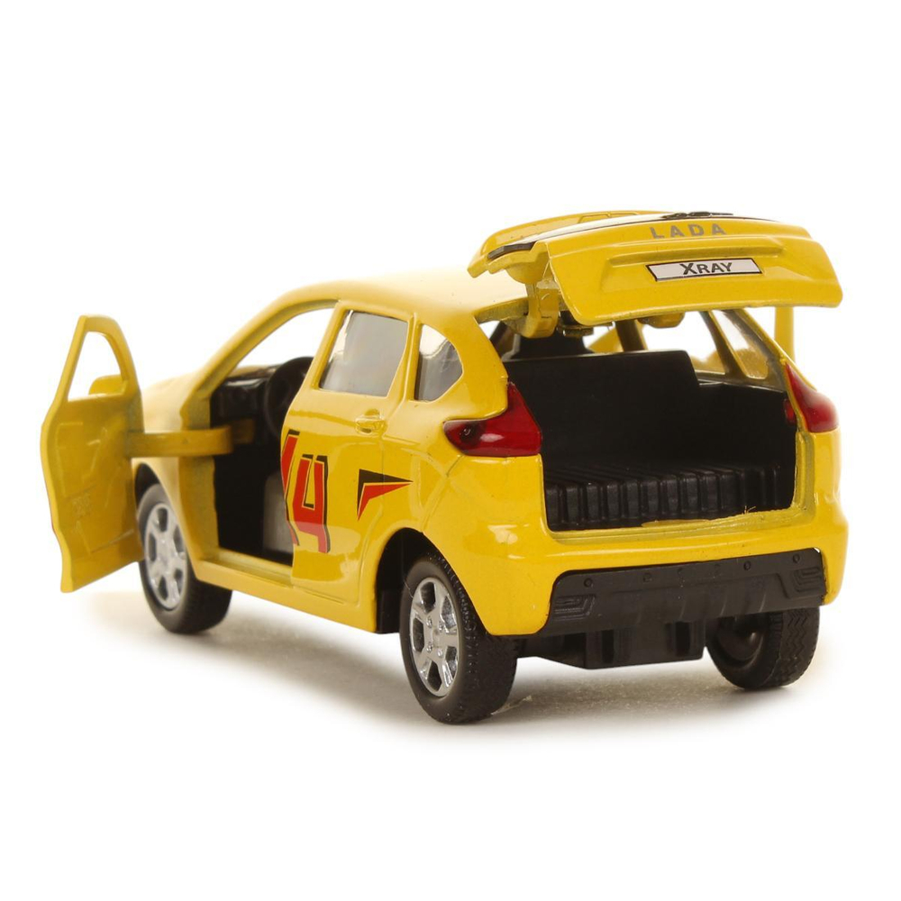 Модель ин. мет. "Lada Xray Спорт" 12см, двери, багаж, желтый, коробка XRAY-SPORT (Технопарк)
