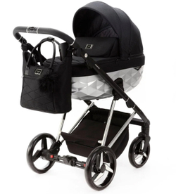 Детская коляска Adamex Quantum Star 2 в 1 Q-STAR51 (ЧЕРНЫЙ+ХРОМ РАМА)