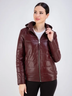 Куртка женская из натуральной кожи с капюшоном Турция