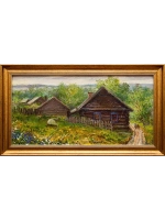 Картина маслом "Утро в селе Чусовое" Аксенова