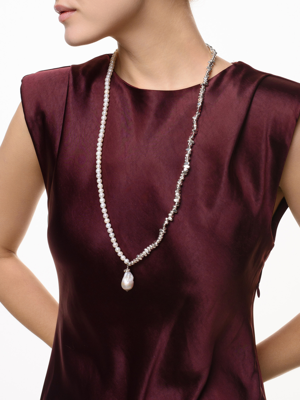 Колье Pearl Old Money Silver