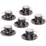 Кофейный набор 12 предметов «Paradise» (6кружек 90мл+6блюдец), черный