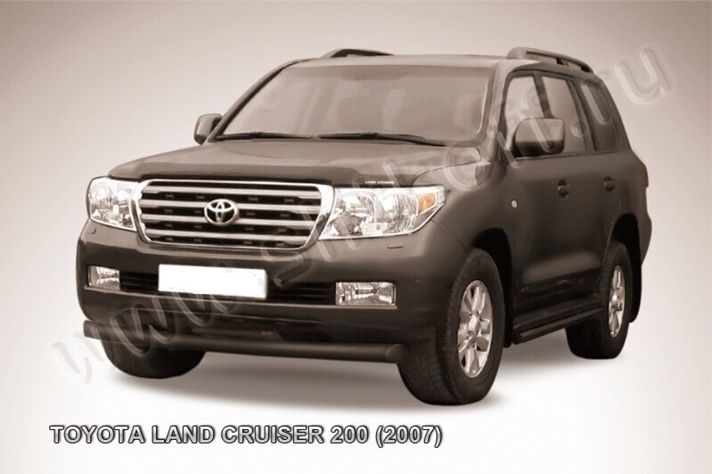 Защита переднего бампера (нержавейка) Toyota Land Cruiser 200 (2007-2012) d76 (черный)