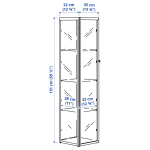 Шкаф со стеклянными дверцами - BLÅLIDEN /BLАLIDEN   IКЕА/ БЛОЛИЕН ИКЕА, 35x32x151 см, белый/прозрачный