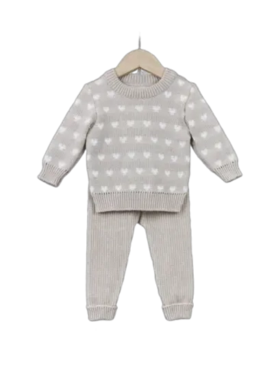 Костюм вязаный детский "Сердечки"