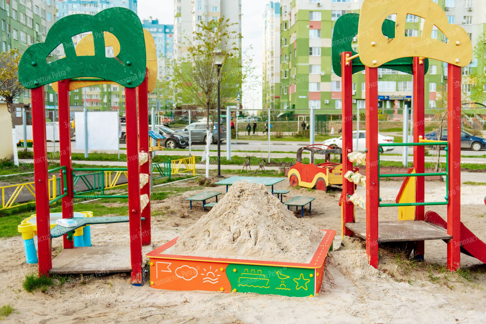 Комплект Песочница с ПДД, монобортик