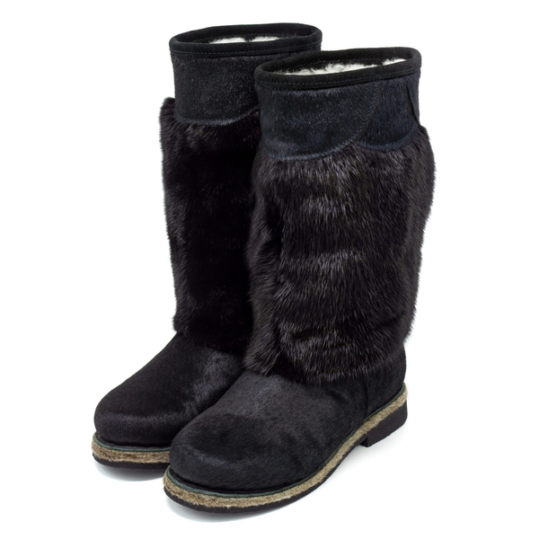 Унты женские из меха норки и кожи