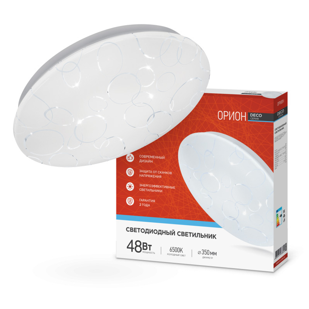 Светильник светодиодный IN HOME Орион 48Вт 230В 6500К 3120лм 350*55мм