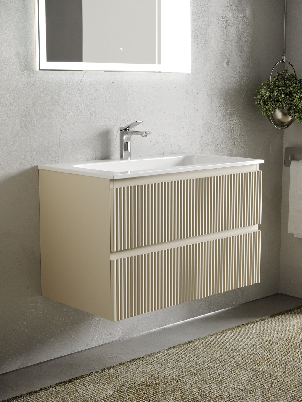 Тумба с раковиной Sancos Snob R 100 см SNR100CE beige soft
