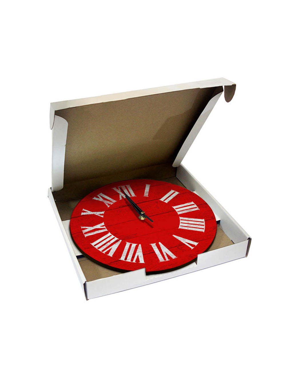 Часы настенные деревянные IDEAL "Римские", 30 см, красные