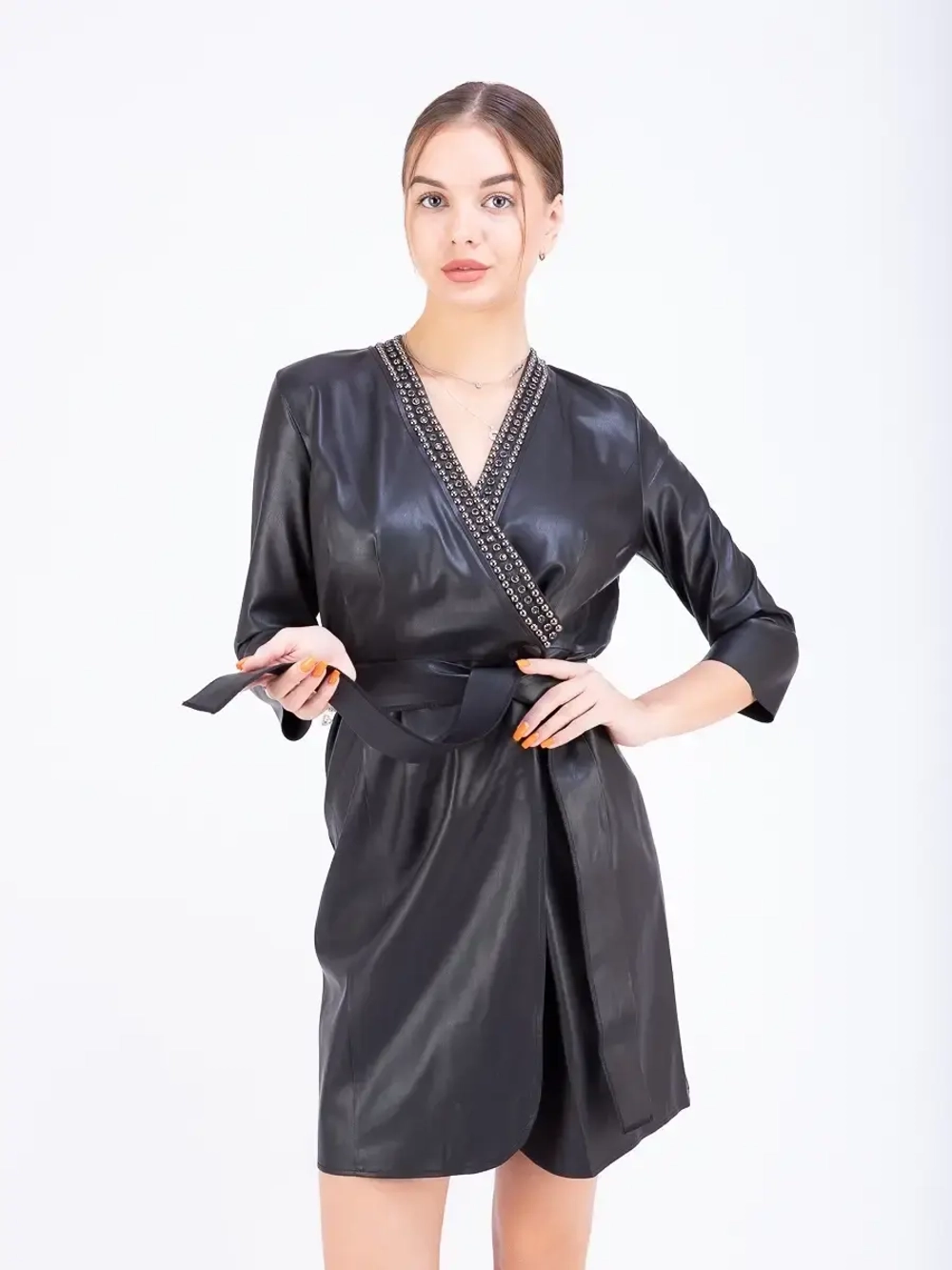 Платье женское кожаное, платье  экокожа