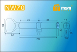 Цилиндровый механизм MSM-112 70 англ. ключ (5 кл.) АС