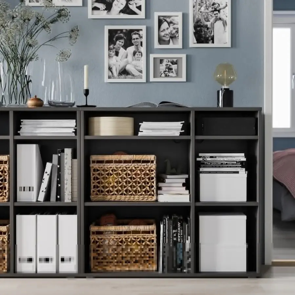 Книжный шкаф  - VIHALS IKEA/ ВИХАЛС ИКЕА,95х37х90 см,  черный