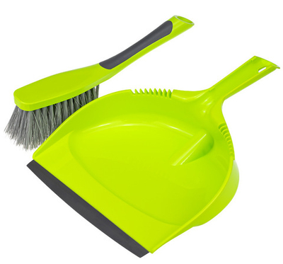 Щетка-сметка с совком ДУЭТ прорезиненная рукоятка М5176