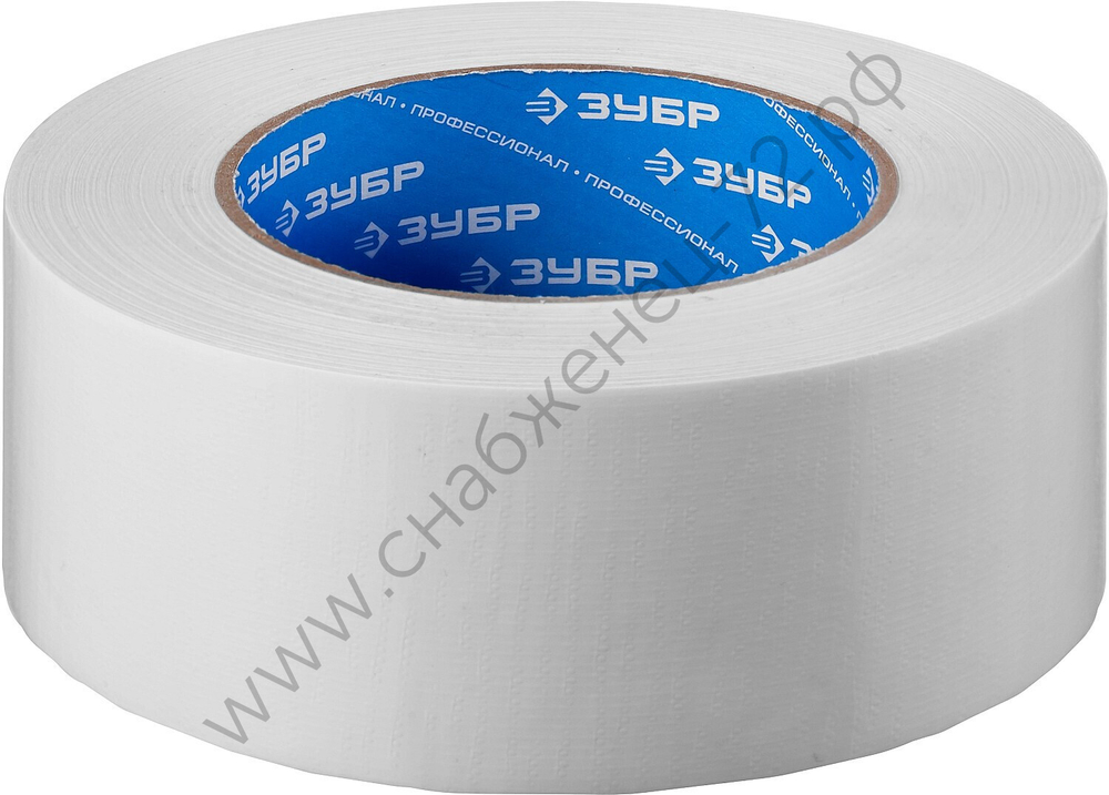 ЗУБР 48 мм, 45 м белая, на тканевой основе, универсальная, Армированная лента, ПРОФЕССИОНАЛ (12092-50-50)