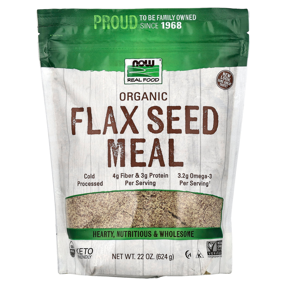 NOW Foods, Real Food, мука из органического льна, 624 г (22 унции)