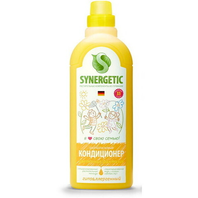 Кондиционер для белья SYNERGETIC Цветочная фантазия, с антистатич. эф. , 1л