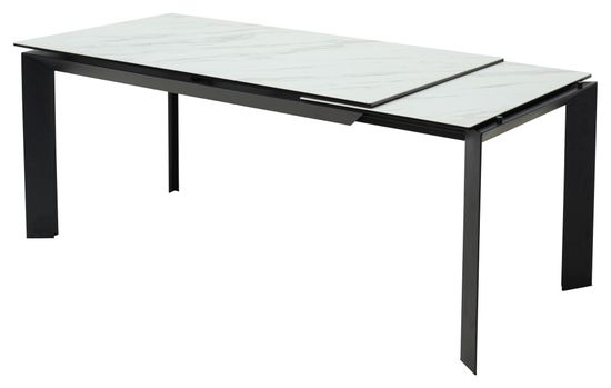 Стол CREMONA 160 KL-99 Белый мрамор матовый, итальянская керамика / черный каркас