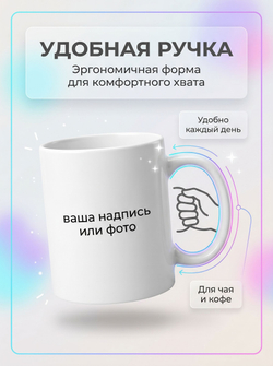 Кружка с фотографией, своим принтом и надписью на заказ