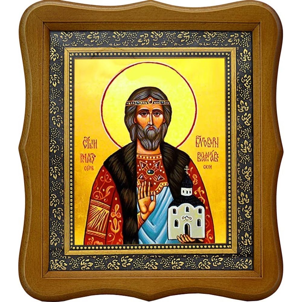Владислав Сербский Святой Князь. Икона на холсте.