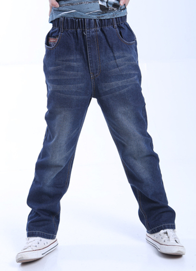 Джинсы прямого кроя на резинке с принтом