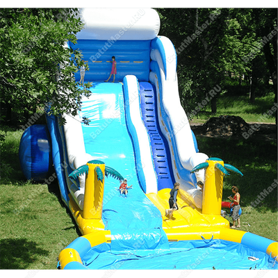 Надувной батут-горка с бассейном «Пляжный оазис», 21*7*7 м