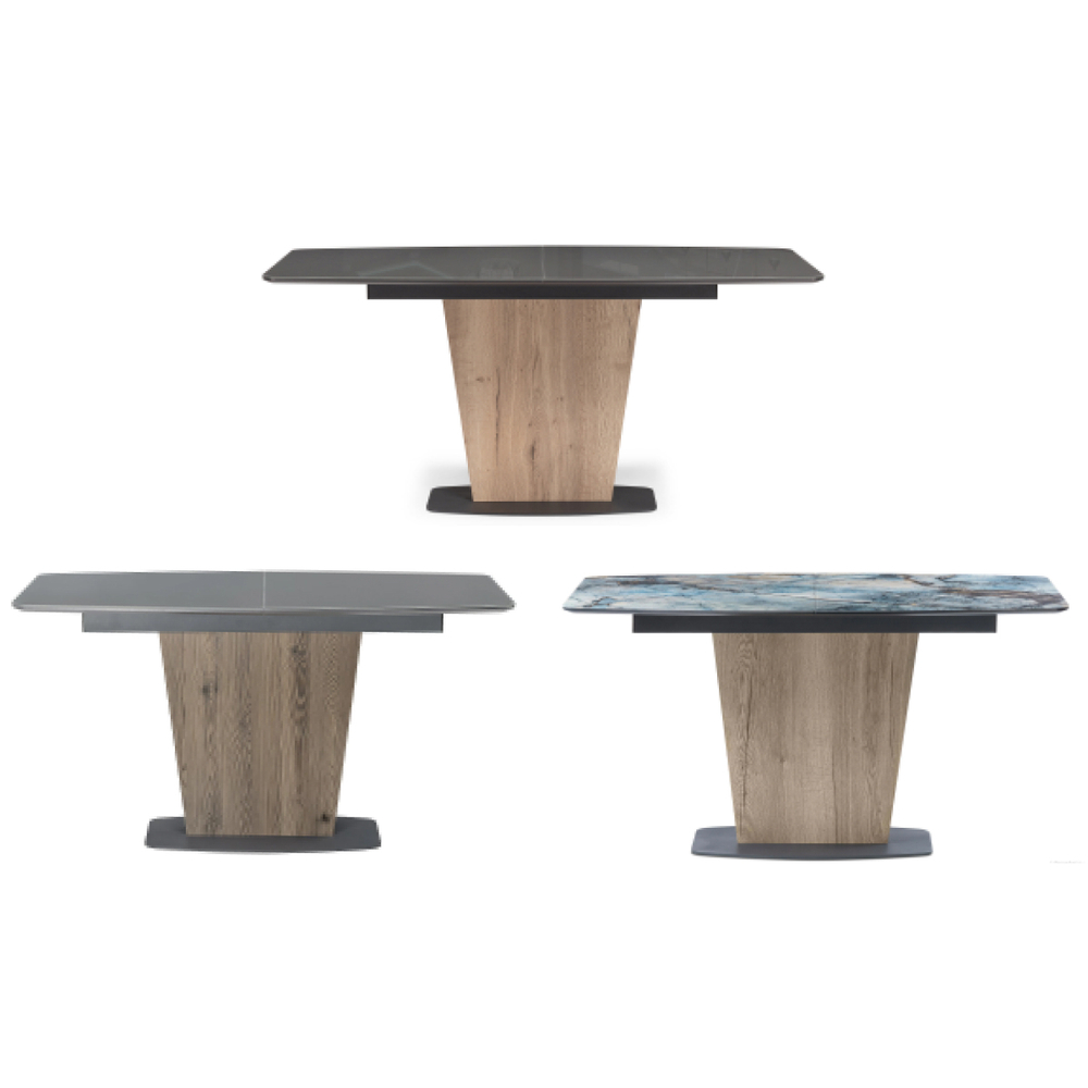 Стол стеклянный Woodville Теон магеллан, галифакс натуральный, графит