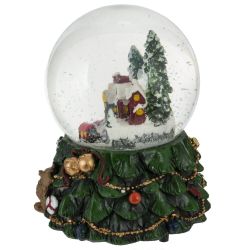 GAEM Фигурка декор в стекл шаре "Домики" (подсв, муз, вьюга, AAAх3 н/п), D 9.5 см, L11,5 W11,5 H15,5 см