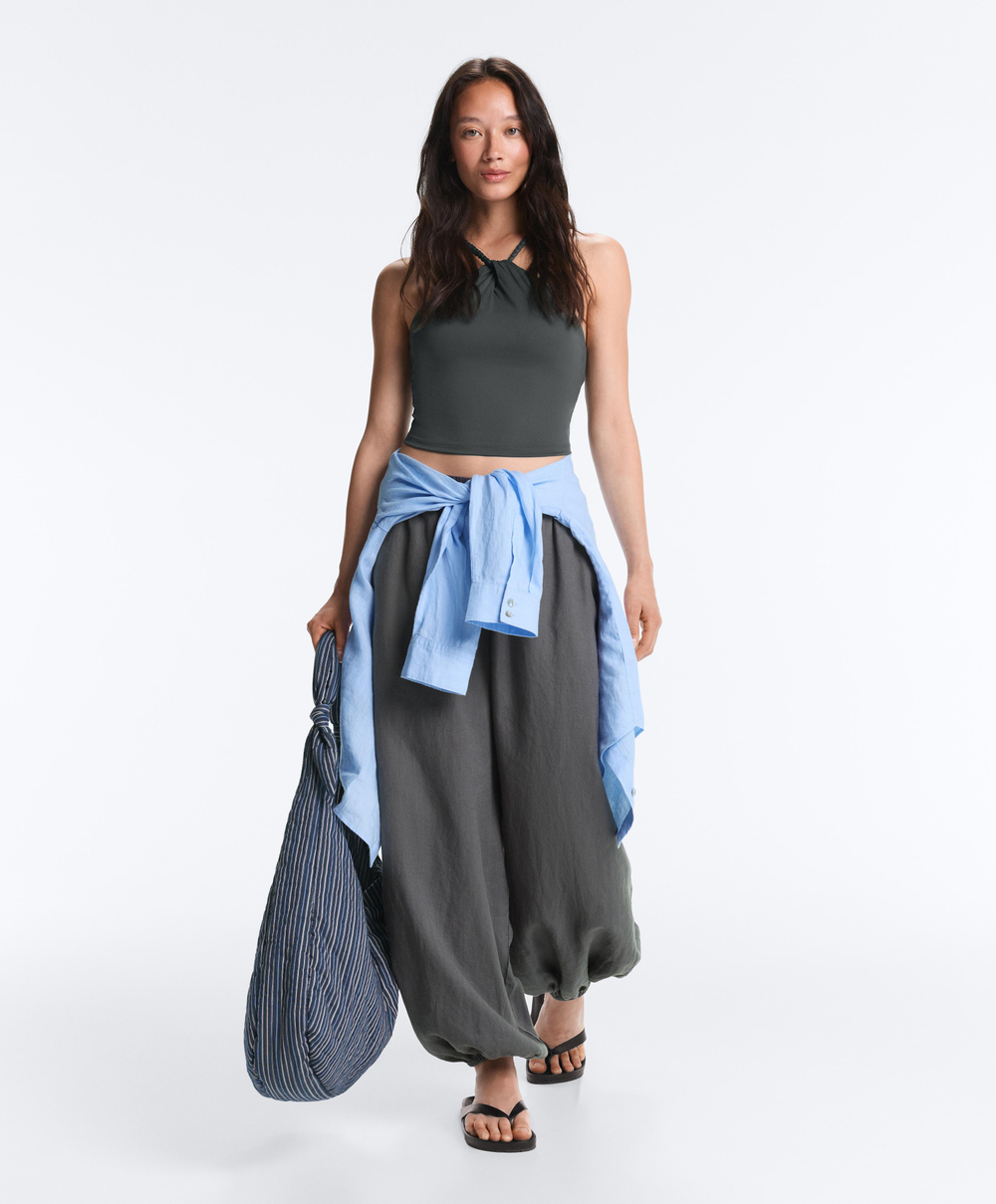 Oysho Топ Comfortlux, серый стальной