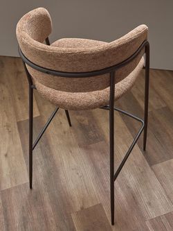 Стул барный Helning, мягкий шенилл, серо-коричневый