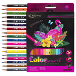 Карандаши цветные Yalong 18 цв., "Birds" деревянные, трехгранные, заточенные, грифель 3.0 мм, картон. уп., европодвес